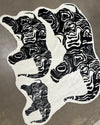 Black and white patterned rug  