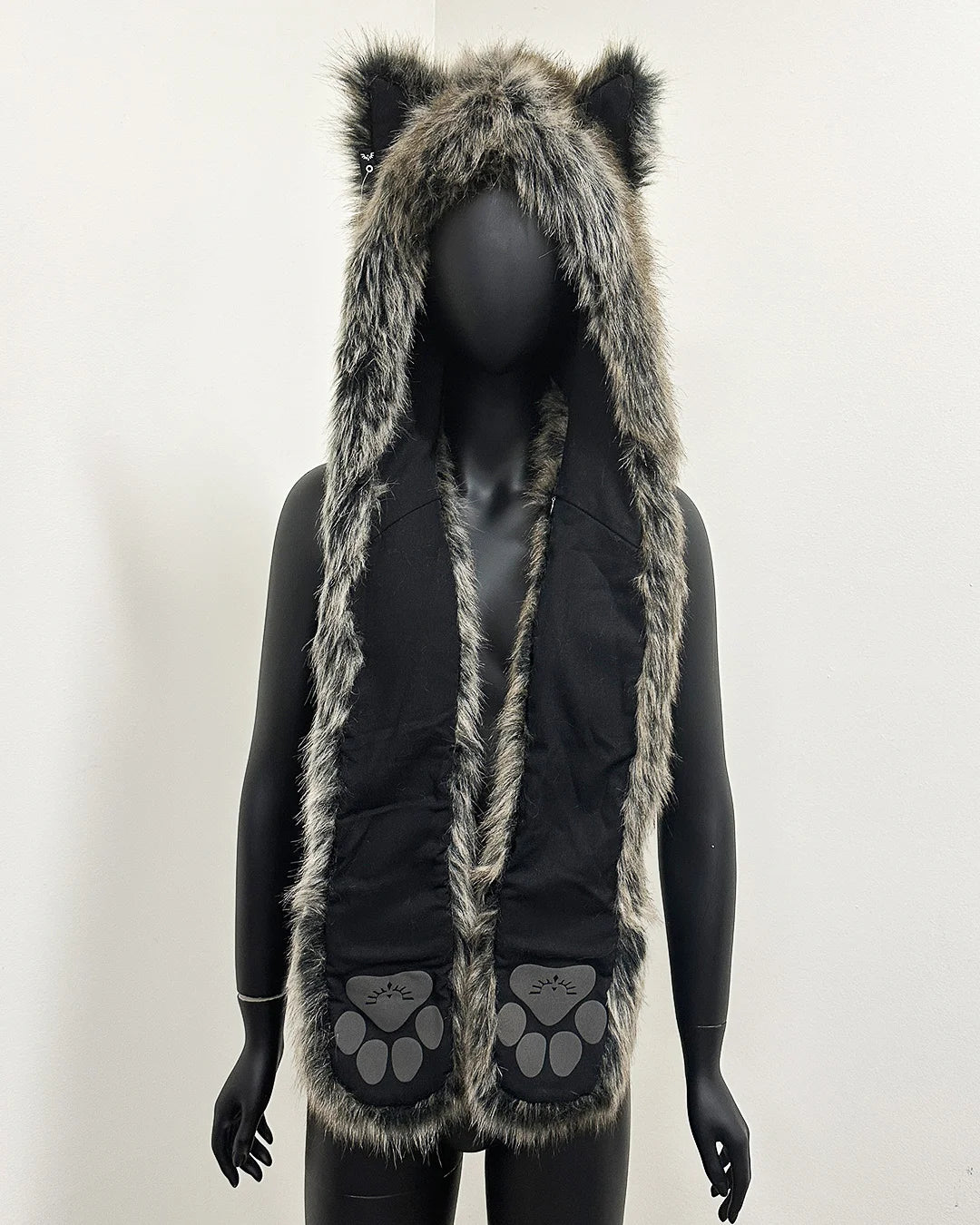 *Almost Purfect* Faux Fur SpiritHood | Grey Wolf