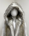*Last Stock* Hooded Faux Fur Vest | Alaskan Hawk - Medium