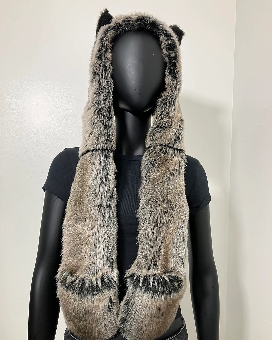 *Sample* OG Kids Faux Fur SpiritHood | Grey Wolf