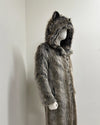 *One Of A Kind* Classic Long Faux Fur Coat | Grey Wolf - Medium