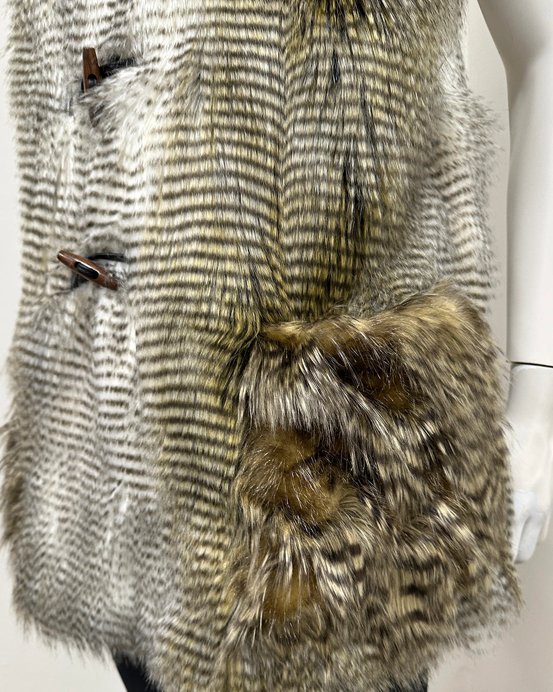 *Last Stock* Hooded Faux Fur Vest | Alaskan Hawk - Large