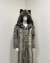 *One Of A Kind* Classic Long Faux Fur Coat | Grey Wolf - Medium