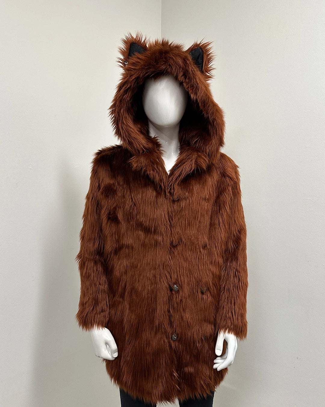 *Last Stock* Classic Faux Fur Coat V1 | Red Velvet Wolf - Medium