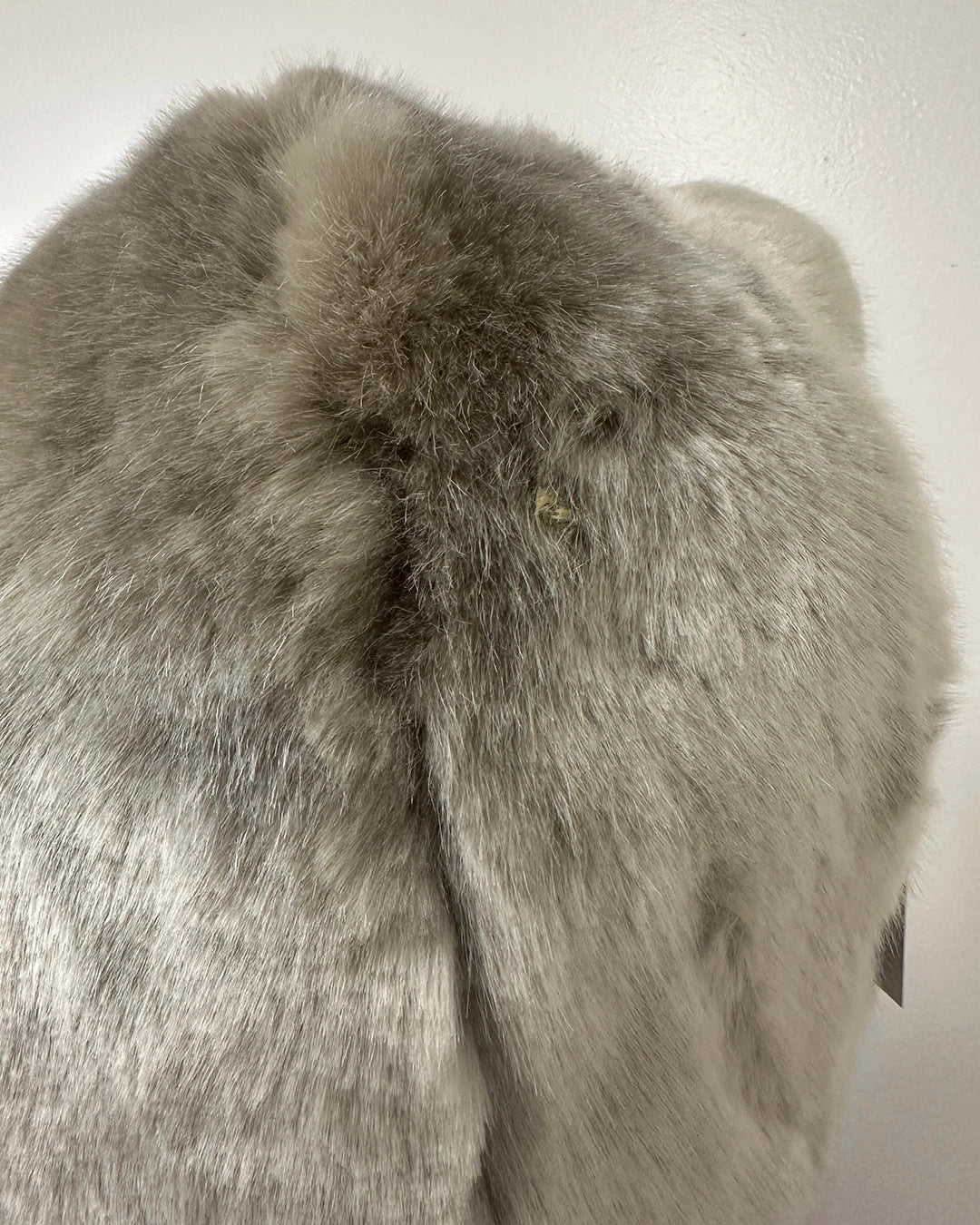 Close-up of a gray fur  