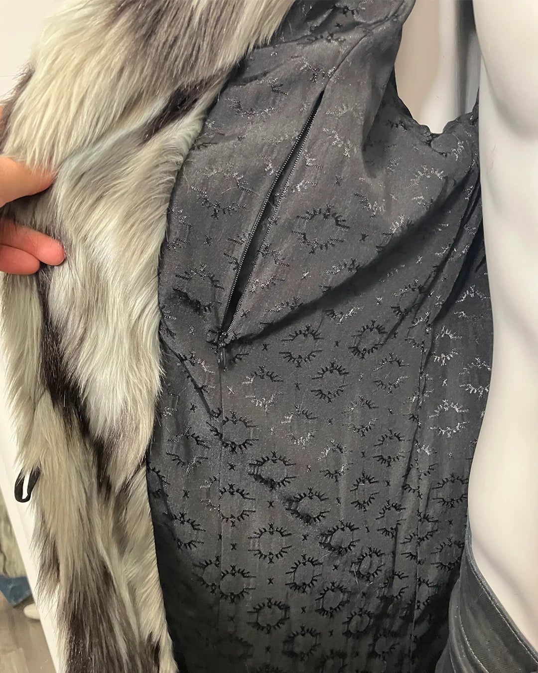*One Of A Kind / Prototype* Classic Long Grey Leopard Coat - MEDIUM