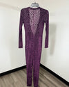 *Sample* Purple Full Bodysuit | Violet Leopard - SMALL