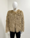 *Last Stock* Faux Fur Bomber Jacket | Tan Alpaca - Medium