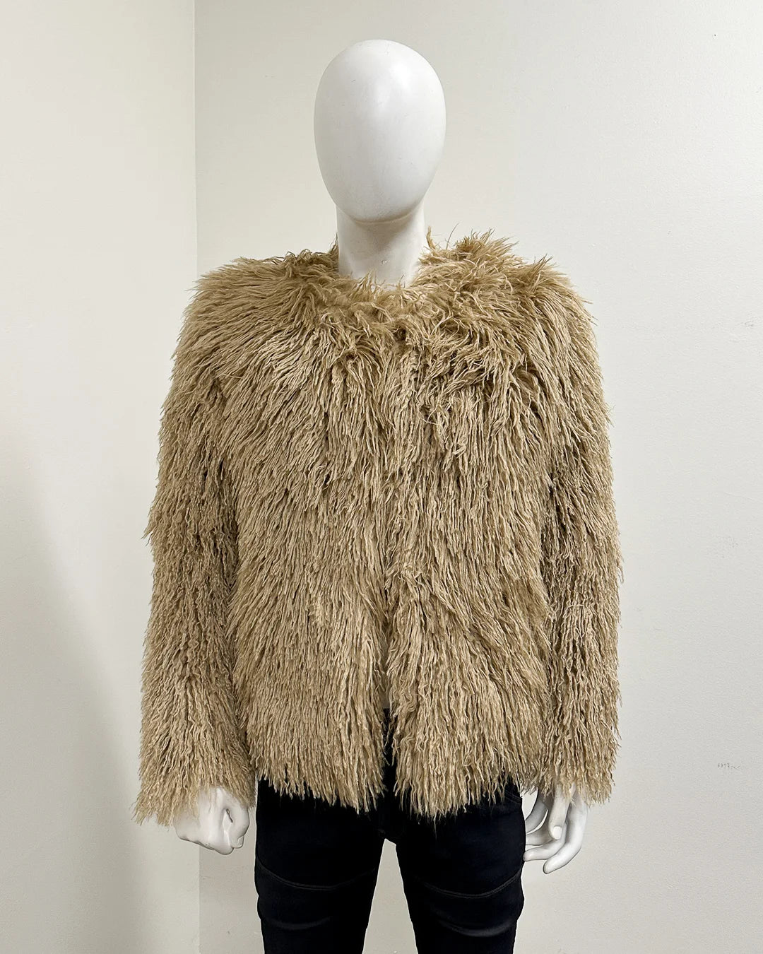 *Last Stock* Faux Fur Bomber Jacket | Tan Alpaca - Medium