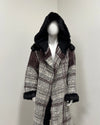 *Sample* Hooded Long Duster with Faux Fur Cuffs | Black Panther -Medium