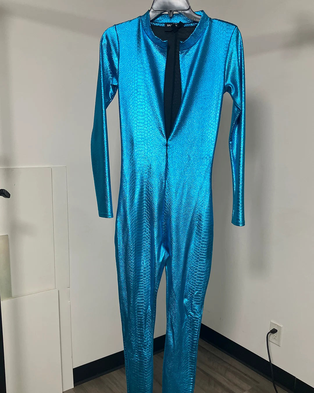 *One Of A Kind / Prototype* Metallic Full Bodysuit | Blue Python - SMALL