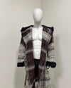*Sample* Hooded Long Duster with Faux Fur Cuffs | Black Panther -Medium