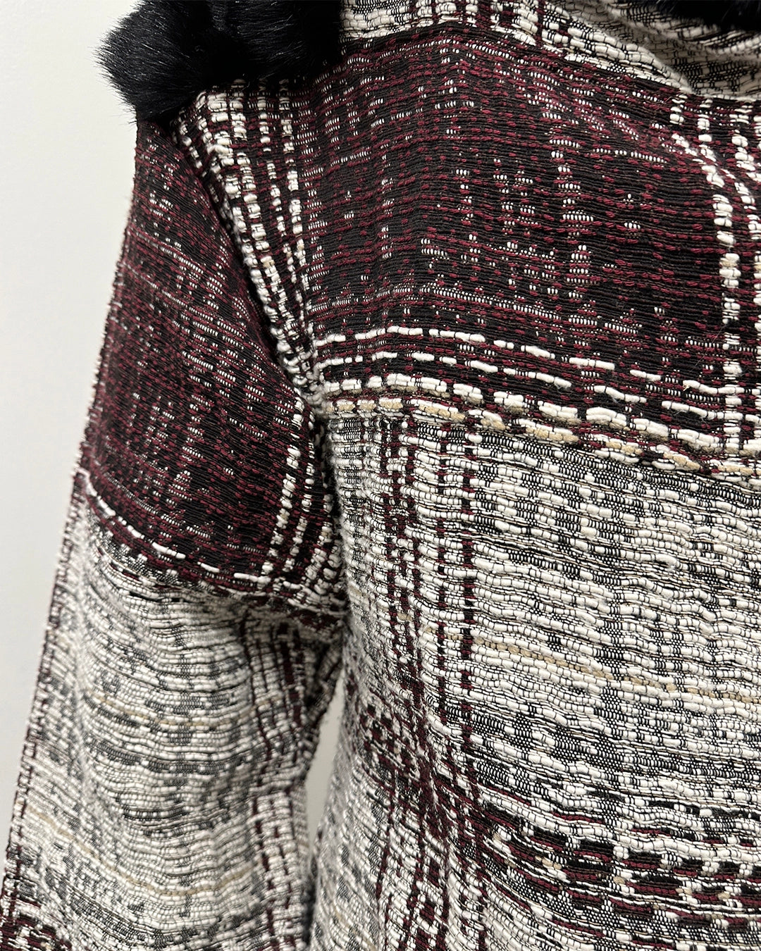 *Sample* Hooded Long Duster with Faux Fur Cuffs | Black Panther -Medium