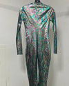 *One Of A Kind / Prototype* Oil Slick Metallic Snakeskin Full Long Sleeve Bodysuit - SMALL