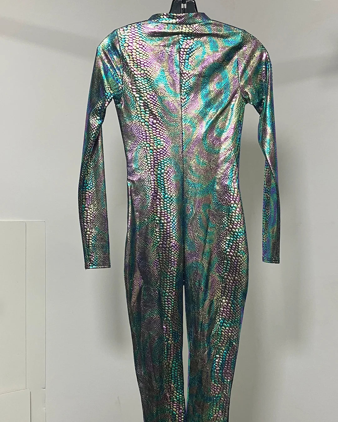 *One Of A Kind / Prototype* Oil Slick Metallic Snakeskin Full Long Sleeve Bodysuit - SMALL