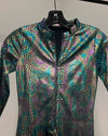 *One Of A Kind / Prototype* Oil Slick Metallic Snakeskin Full Long Sleeve Bodysuit - SMALL