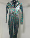 *One Of A Kind / Prototype* Oil Slick Metallic Snakeskin Full Long Sleeve Bodysuit - SMALL