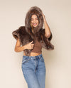 Night Hawk Hooded Faux Fur Shawl | Women's