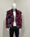 *Sample* Colorful Faux Fur Jacket | Crimson Cat - Medium