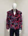 *Sample* Colorful Faux Fur Jacket | Crimson Cat - Medium