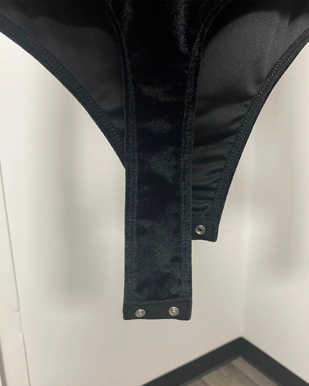 *One Of A Kind / Prototype* Black Velvet Burnout Leopard Print Bodysuit - SMALL