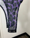 *One Of A Kind / Prototype* Purple Leopard Sheer Bodysuit - SMALL