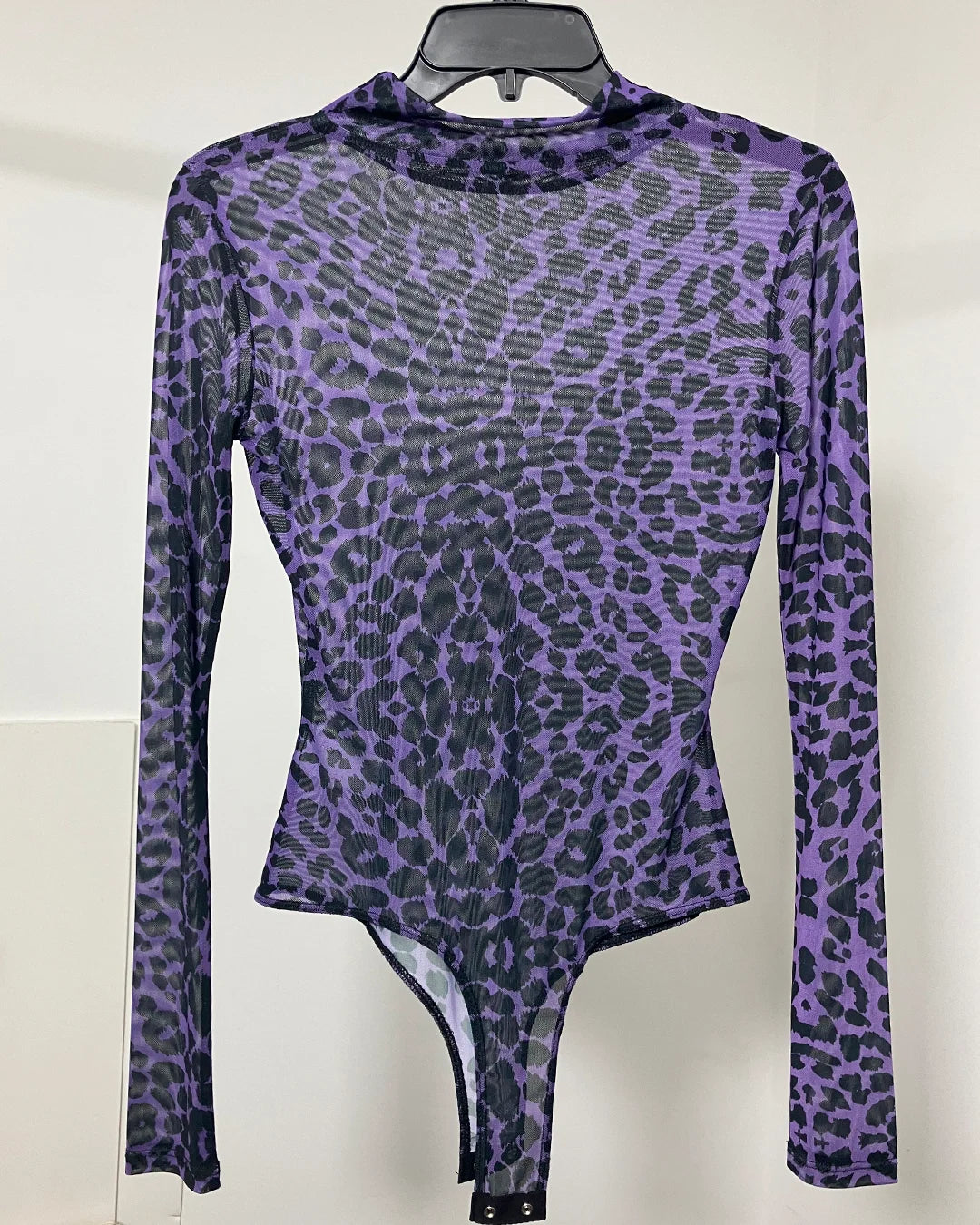 *One Of A Kind / Prototype* Purple Leopard Sheer Bodysuit - SMALL