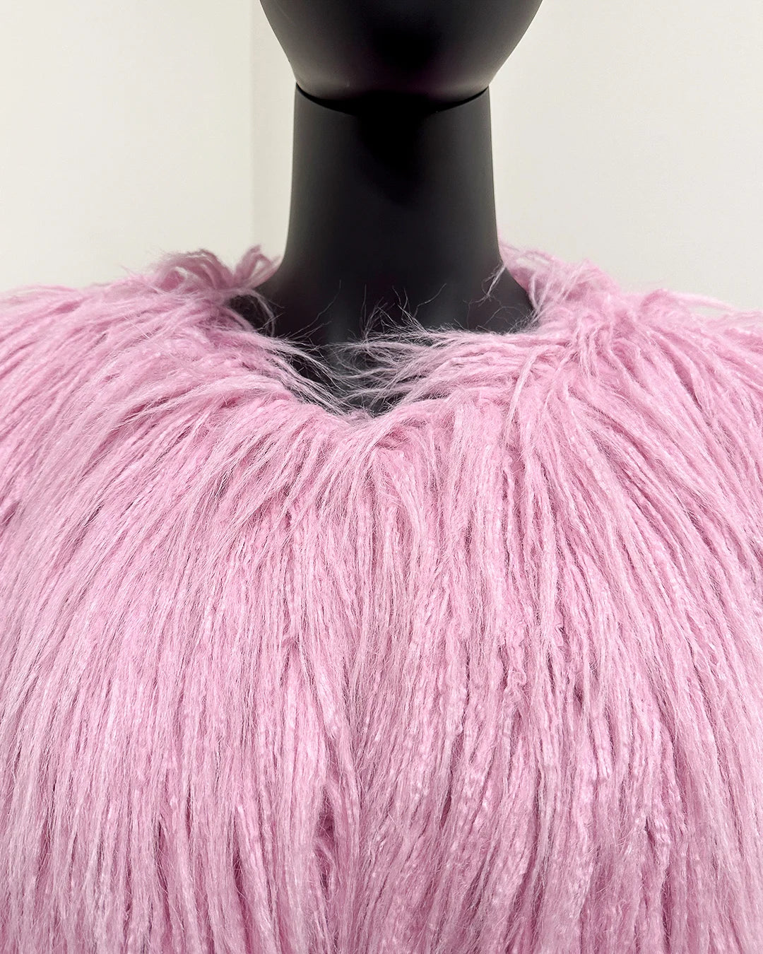 *Sample* Faux Fur Bomber Jacket | Pink Ombre Alpaca - X-Small