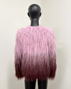 *Sample* Faux Fur Bomber Jacket | Pink Ombre Alpaca - X-Small