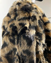 Close-up of a leopard print fur coat