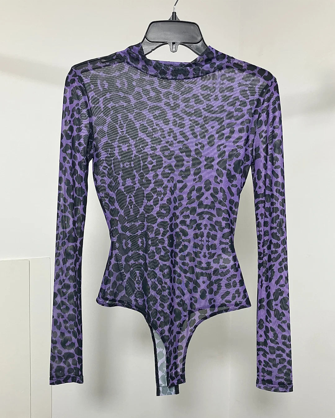 *One Of A Kind / Prototype* Purple Leopard Sheer Bodysuit - SMALL