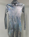 *One Of A Kind / Prototype* Silver Metallic Snakeskin Full Bodysuit - SMALL