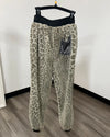 *One Of A Kind / Prototype* Super Soft Faux Fur Feline Joggers Green/Grey - MEDIUM
