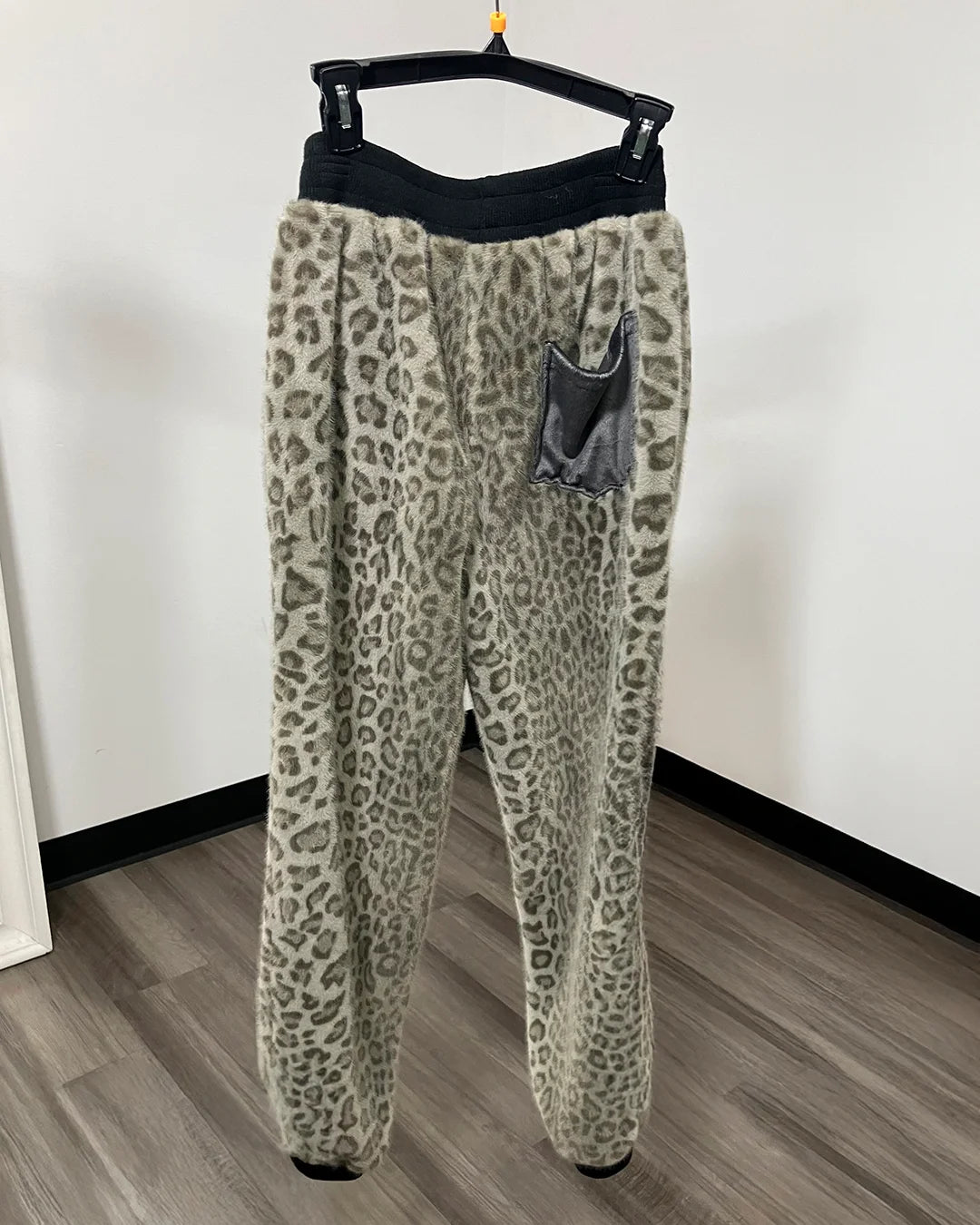 *One Of A Kind / Prototype* Super Soft Faux Fur Feline Joggers Green/Grey - MEDIUM
