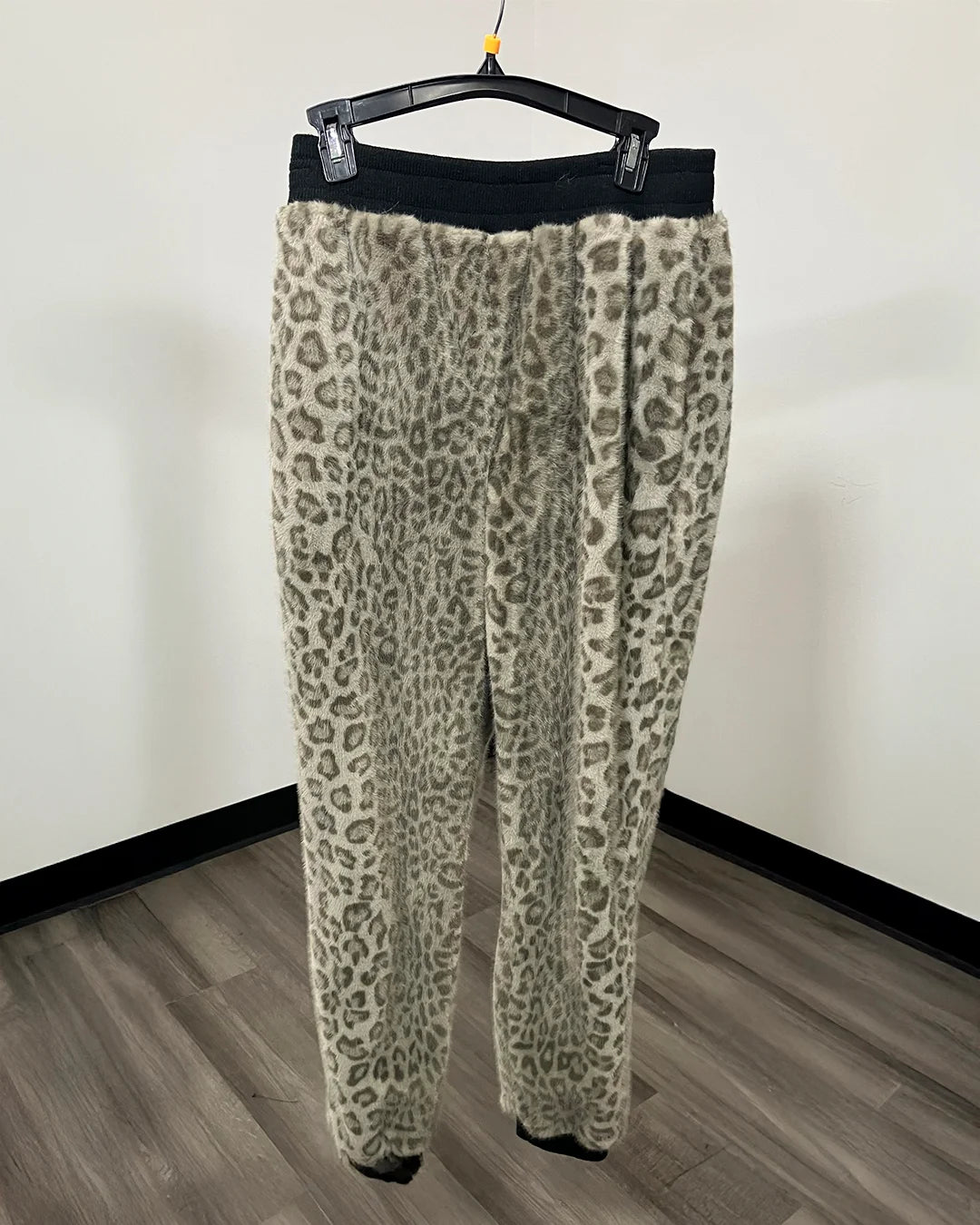 *One Of A Kind / Prototype* Super Soft Faux Fur Feline Joggers Green/Grey - MEDIUM