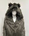 *One Of A Kind* Classic Faux Fur Coat | Smokey Wolf - Medium