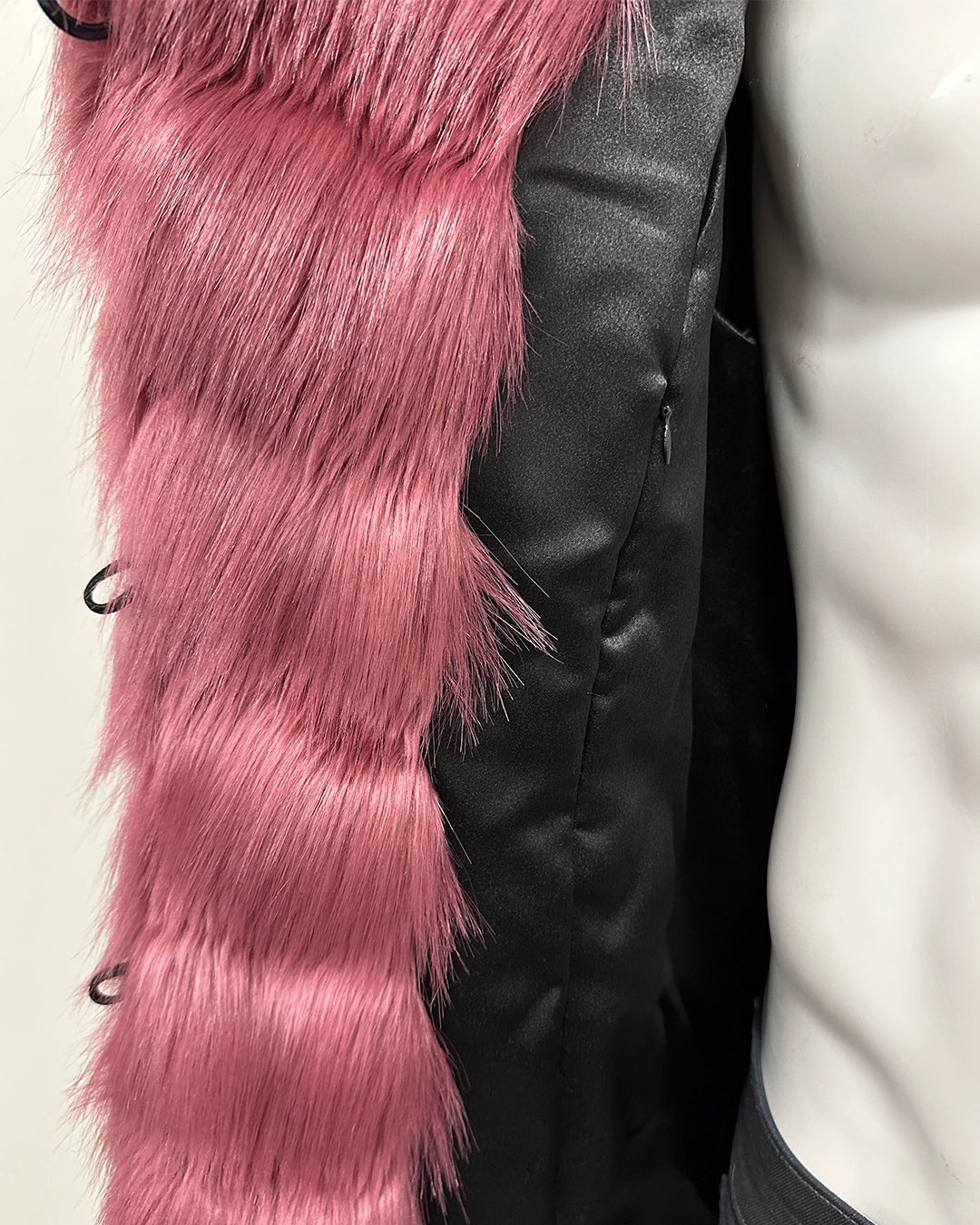 *Last Stock* Hooded Pink Faux Fur Coat | Rose Finch - Large