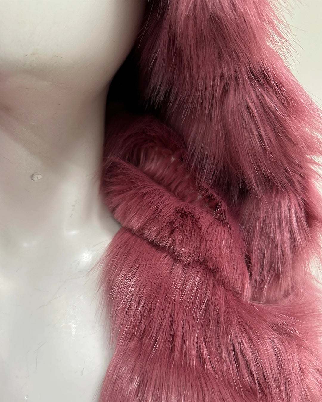 *Last Stock* Hooded Pink Faux Fur Coat | Rose Finch - Large