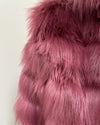 *Last Stock* Hooded Pink Faux Fur Coat | Rose Finch - Large