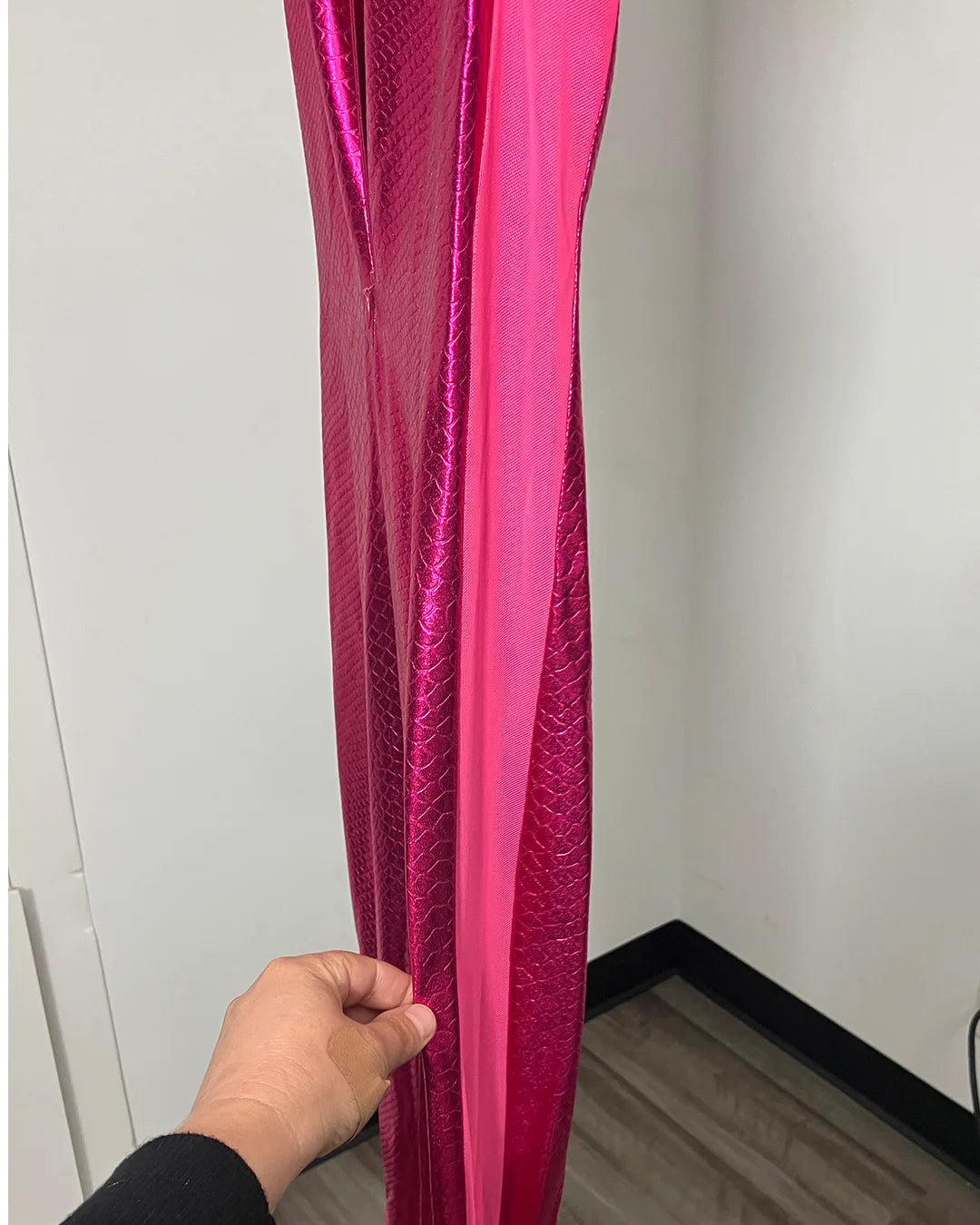 *One Of A Kind / Prototype* Sleeveless Magenta Snakeskin Full Bodysuit - SMALL