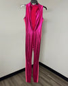 *One Of A Kind / Prototype* Sleeveless Magenta Snakeskin Full Bodysuit - SMALL