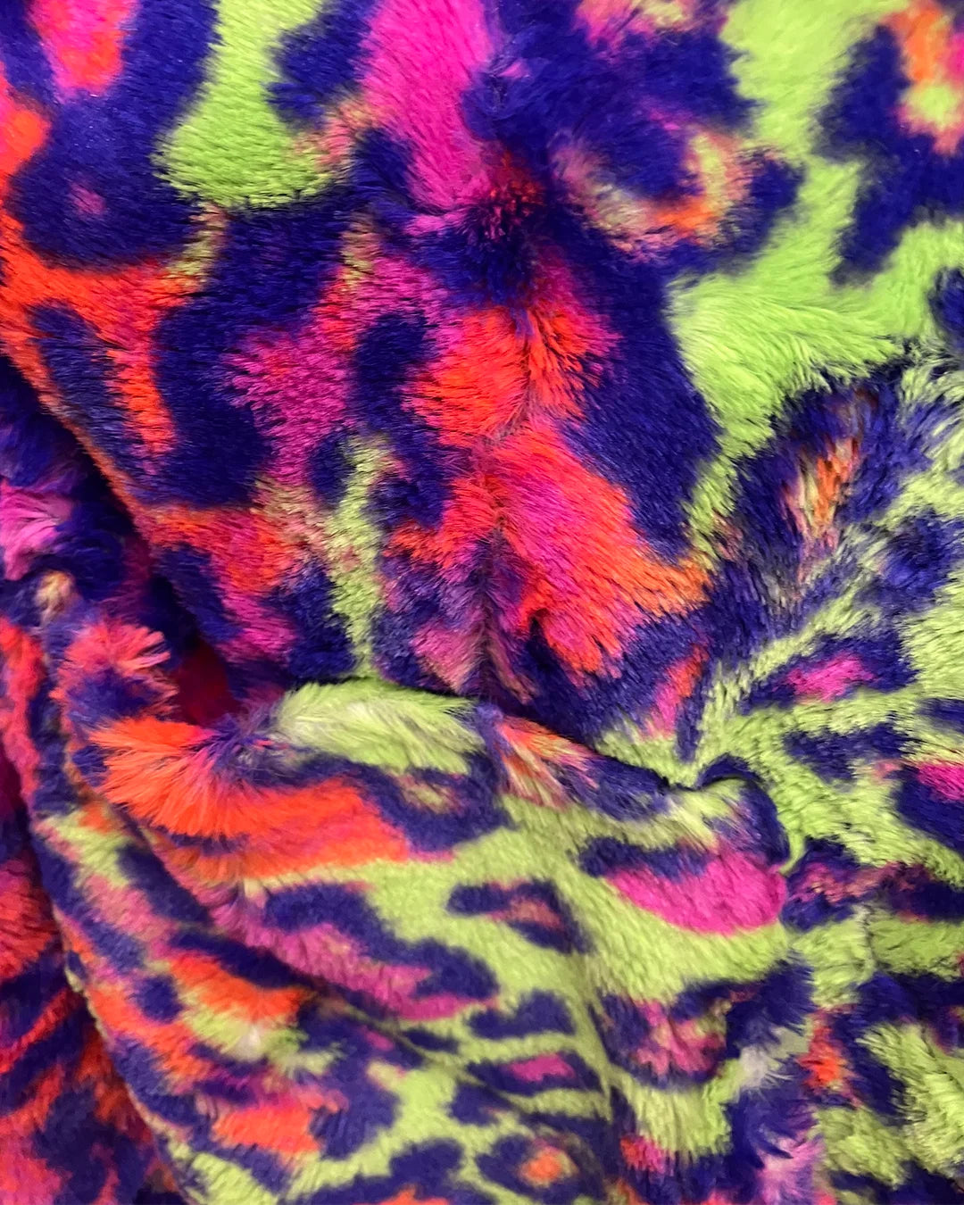 *Almost Purfect* Neon Disco Kitty Classic ULTRA SOFT Faux Fur Onesie - MEDIUM