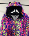 *Last Stock* Neon Disco Kitty Classic ULTRA SOFT Faux Fur Onesie - MEDIUM