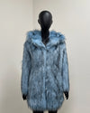 *One Of A Kind* Classic Luxe Blue Faux Fur Coat | Ice Husky -XSmall
