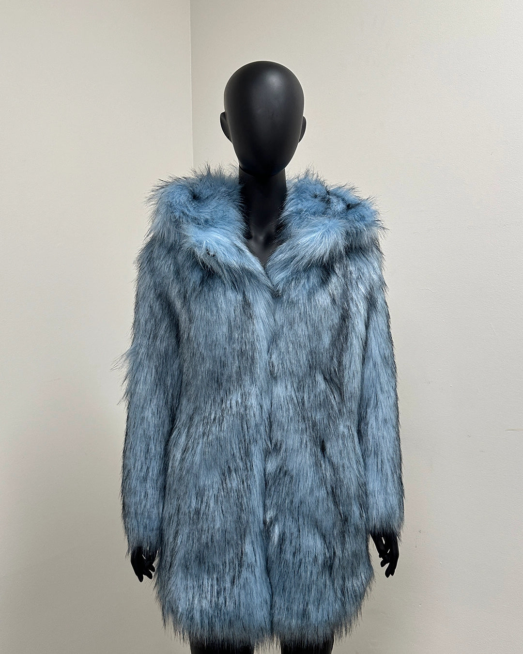 *One Of A Kind* Classic Luxe Blue Faux Fur Coat | Ice Husky -XSmall