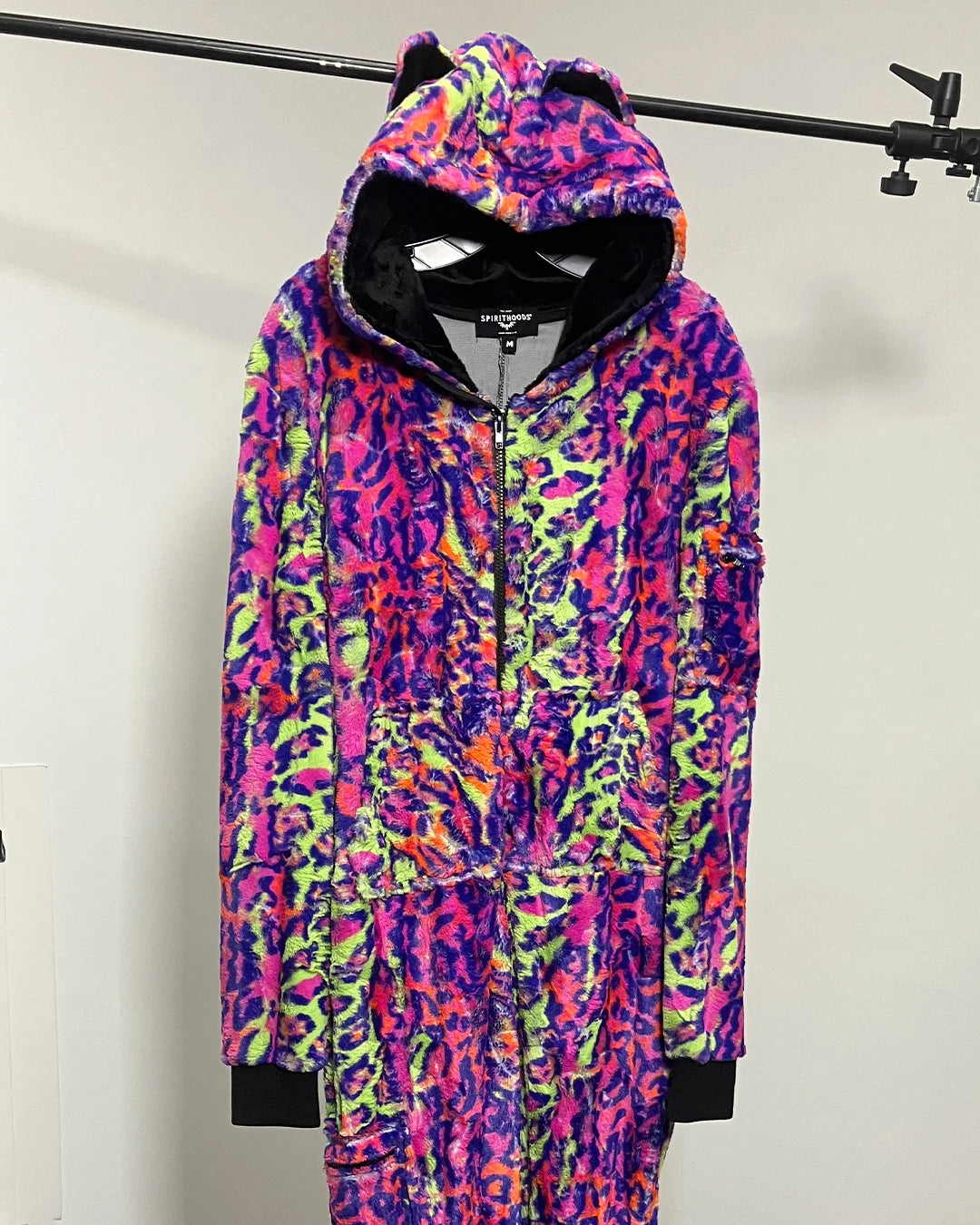 *Last Stock* Neon Disco Kitty Classic ULTRA SOFT Faux Fur Onesie - MEDIUM