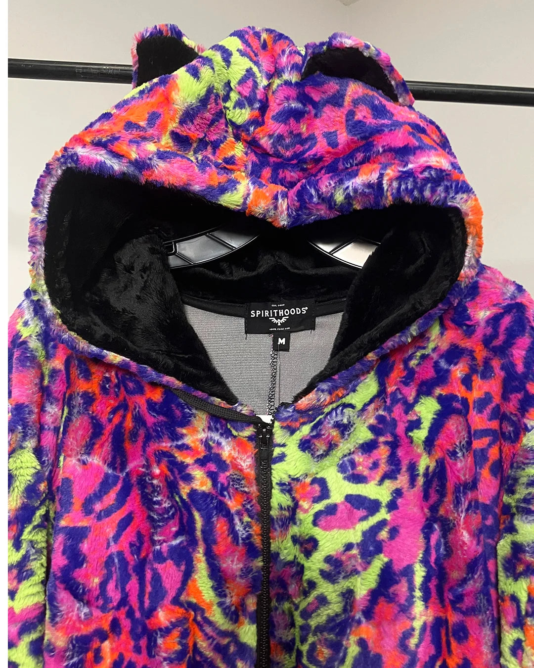 *Last Stock* Neon Disco Kitty Classic ULTRA SOFT Faux Fur Onesie - MEDIUM