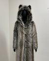 *One Of A Kind* Classic Long Faux Fur Coat | Grey Wolf - XSmall