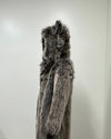 *One Of A Kind* Classic Long Faux Fur Coat | Grey Wolf - XSmall