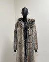 *One Of A Kind* Classic Long Faux Fur Coat | Grey Wolf - XSmall
